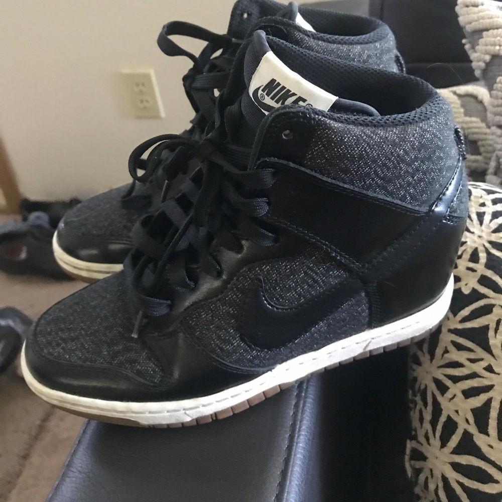 Nike black sneaker wedges